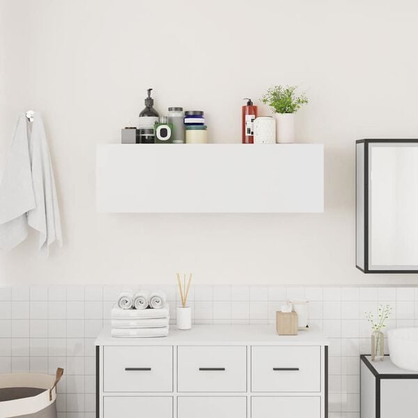 vidaXL Bathroom Wall Cabinet White 100x25x30 cm Engineered Wood