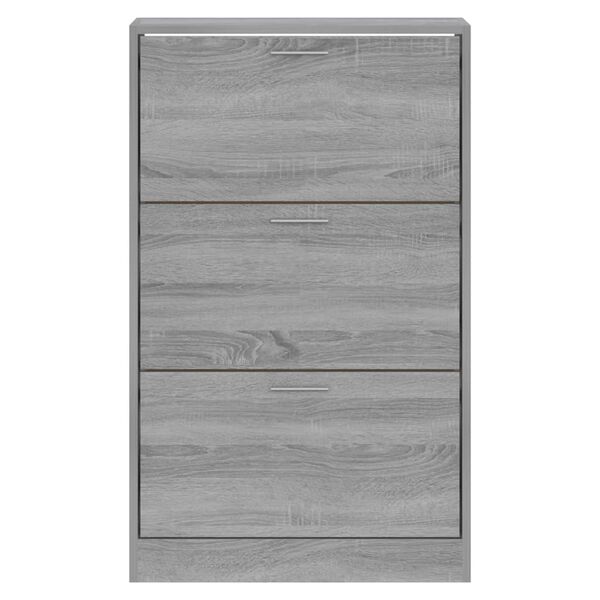 vidaXL Shoe Cabinet Grey Sonoma 63x24x103 cm Engineered Wood