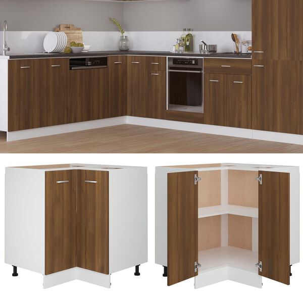 vidaXL Kitchen Cabinet Lyon Brown Oak 75.5x75.5x81.5 cm Engineered Wood