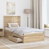 vidaXL Bed Frame with Headboard Sonoma Oak 90 x 200 cm Engineered Wood