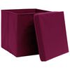 vidaXL Storage Boxes with Covers 4 pcs 28x28x28 cm Dark Red