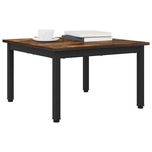 vidaXL Coffee Table Smoke Oak 60 x 60 x 36 cm Engineered Wood