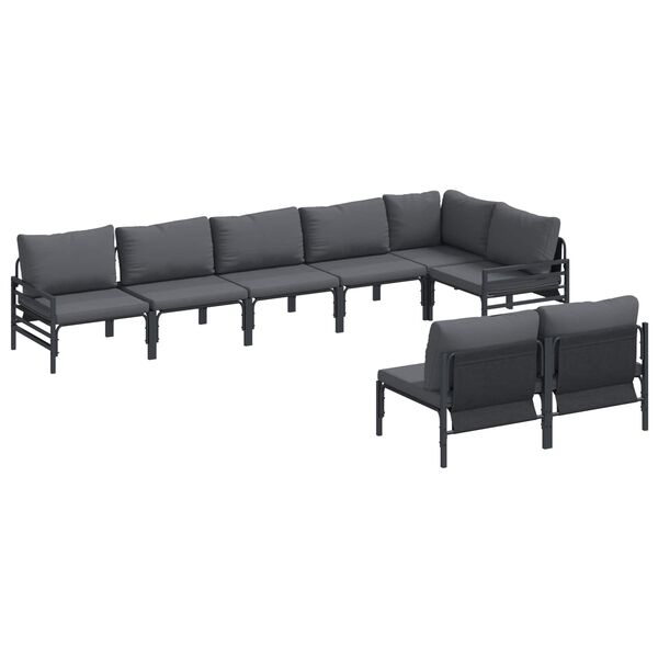 vidaXL Garden Sofa Set with Cushion Anthracite Steel