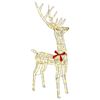 vidaXL Reindeer Pull Sleigh Warm white 70 x 26 x 128.5 cm PET