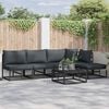 vidaXL Garden Sofa Set with Cushion 5 pcs Black Aluminium