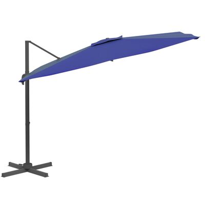 vidaXL Cantilever Umbrella with Aluminium Pole Azure Blue 400x300 cm