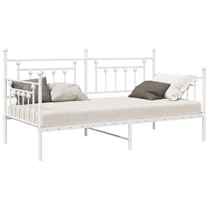 vidaXL Daybed Frame with Headboard White 107 x 203 cm Steel