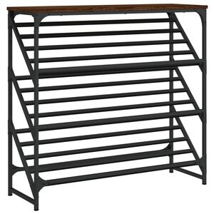 vidaXL Shoe Rack Brown Oak 90x30x85 cm Engineered Wood