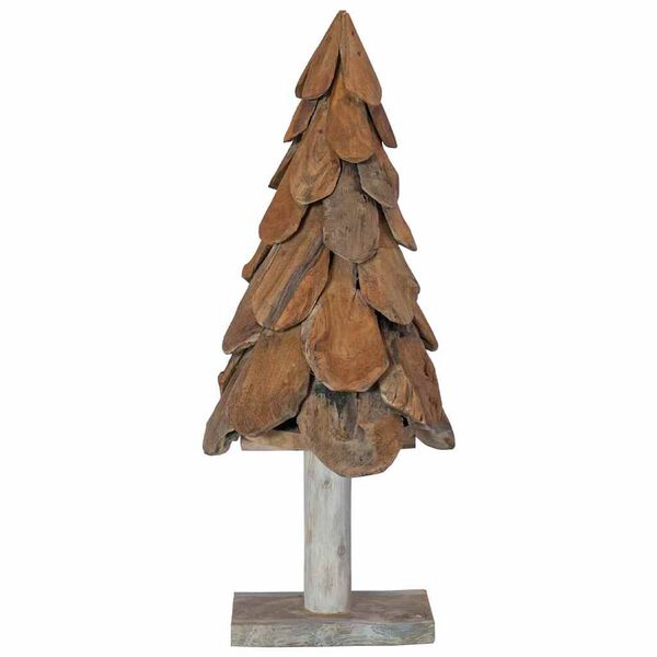 vidaXL Christmas Tree with Stand Brown 90 cm Solid teak wood
