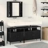 vidaXL Bathroom Vanity Units with Shelf 3 pcs Black Engineered wood