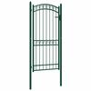 vidaXL Fence Gate EMMEN with Arched Top Steel 100x136 cm Green