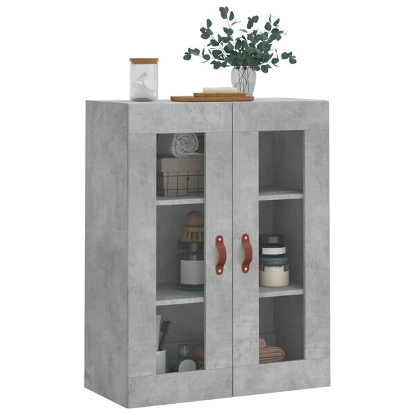 vidaXL Wall Mounted Cabinet Concrete Grey 69.5x34x90 cm