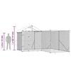 vidaXL Outdoor Dog Kennel with Roof Silver 4x4x2.5 m Galvanised Steel