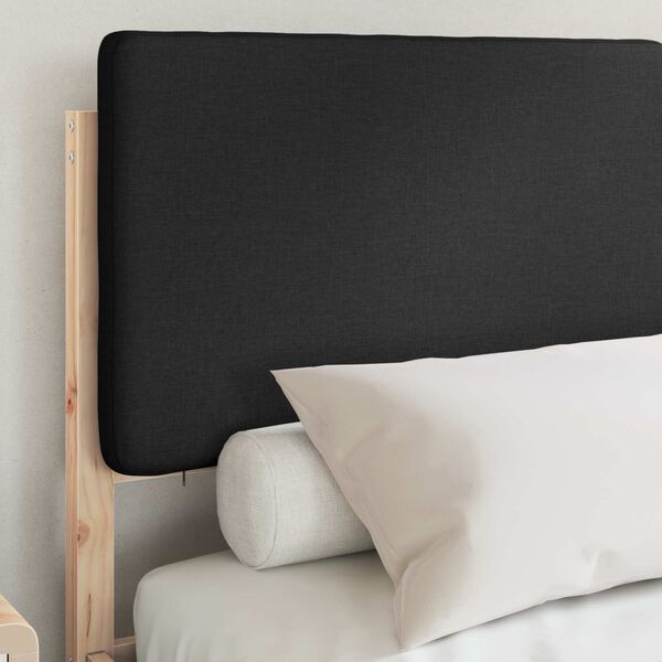 vidaXL Bed Frame with Upholstered Headboard Black 140 x 190 cm