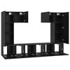 vidaXL TV Cabinet Set Wall-mounted 7 pcs Black Oak Engineered Wood