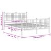 vidaXL Metal Bed Frame without Mattress with Footboard Black 140x190cm