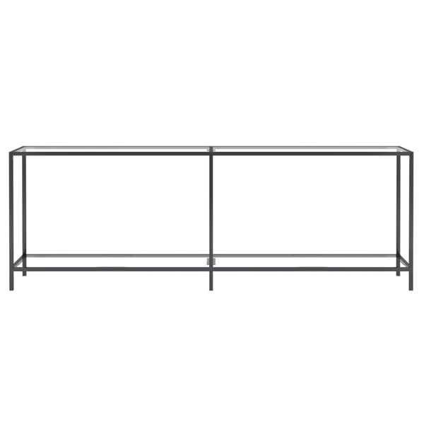vidaXL Console Table Transparent 220x35x75.5 cm Tempered Glass
