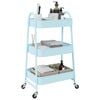 vidaXL Storage Trolley 3-Tier Blue 42x41.5x77 cm Steel