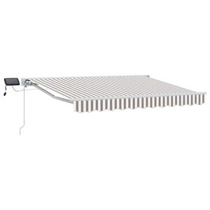 vidaXL Manual Awning Frame with LEDs Light Grey and White 5 x 3 m