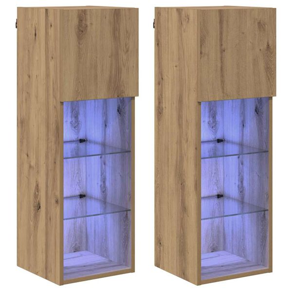 vidaXL Wall-mounted TV Cabinets 2 pcs Artisan Oak 30.5 x 30 x 90 cm