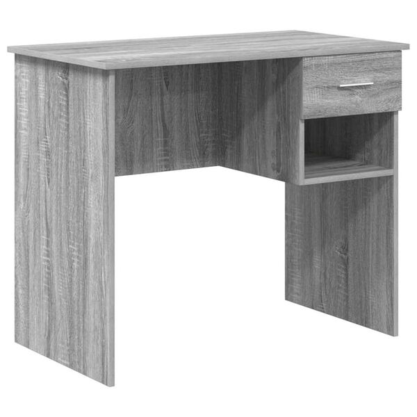 vidaXL Desk with Drawer Grey sonoma 90 x 49.5 x 75 cm Engineered wood
