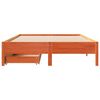 vidaXL Bed Frame without Mattress Wax Brown 140x190 cm Solid Wood Pine