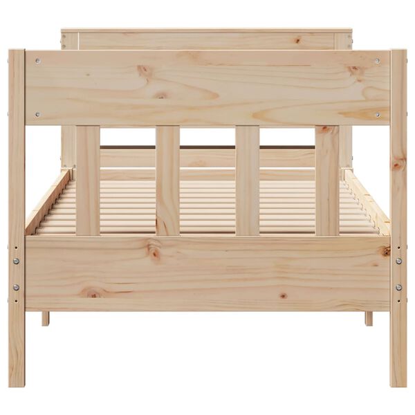 vidaXL Bed Frame without Mattress 90x190 cm Single Solid Wood Pine