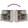 vidaXL Sideboards 2 pcs Concrete Grey 60x30x70 cm Engineered Wood