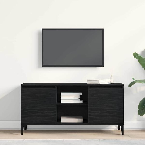 vidaXL TV Cabinet Black Oak 102 x 35 x 50 cm Engineered Wood