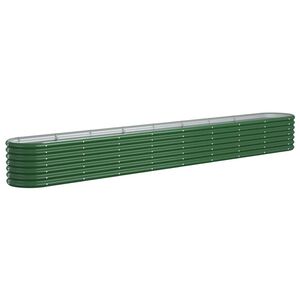 vidaXL Garden Raised Bed Galvanised Steel 332x40x36 cm Green