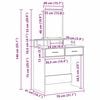vidaXL Dressing Table Brown Oak 79 x 41 x 140 cm Engineered Wood