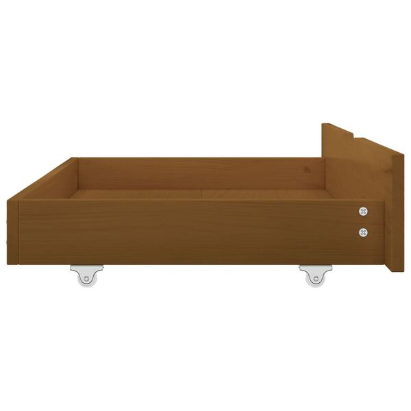 vidaXL Bed Frame without Mattress Honey Brown Solid Wood 180x200 cm Super King (322010+2x321987)