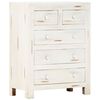 vidaXL Drawer Cabinet White 58x30x75 cm Solid Acacia Wood