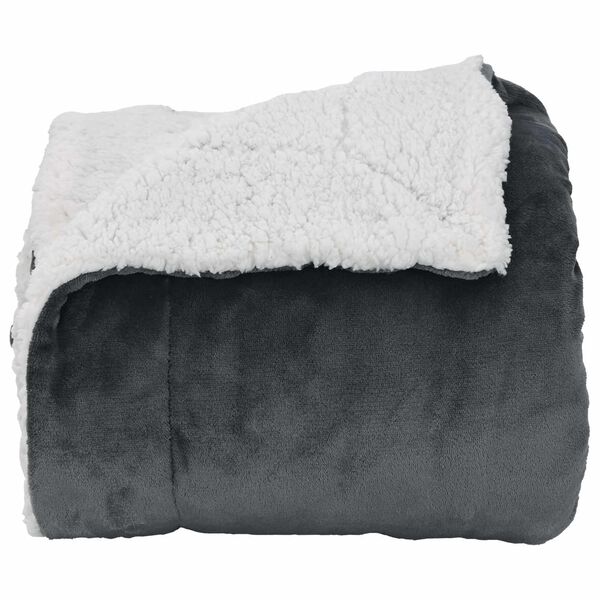 vidaXL Throw Blanket Dark Grey 220 x 240 cm Fleece