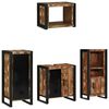 vidaXL Bathroom Furniture Set with Door 4 pcs Brown Solid Reclaim Wood