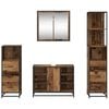 vidaXL Bathroom Furniture Set with Door 4 pcs Old Wood Engineered Wood