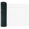 vidaXL Fence with Post Green 1 x 25 m Steel
