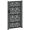 vidaXL Garden Gate Black 100x175 cm Steel Leaf Design
