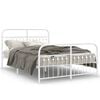vidaXL Metal Bed Frame without Mattress with Footboard White 140x190cm