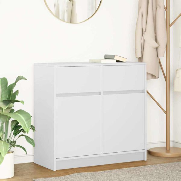 vidaXL Sideboard with Drawer White 80x34x76 cm Engineered Wood