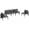 vidaXL Garden Sofa Set 5 pcs Black Steel