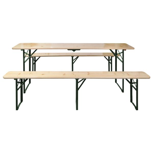 vidaXL Folding Beer Table with 2 Benches 220 cm Fir Wood