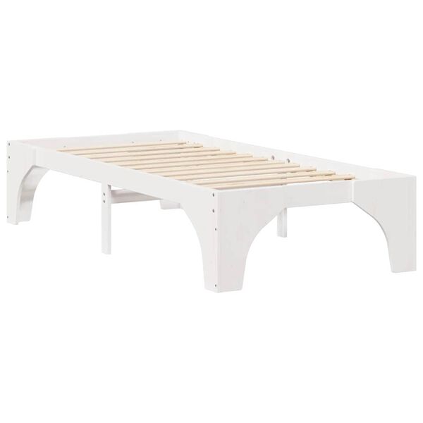 vidaXL Bed Frame White 80 x 200 cm Solid Pine Wood