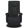 vidaXL Massage Recliner Chair with Footrest Black Faux Leather