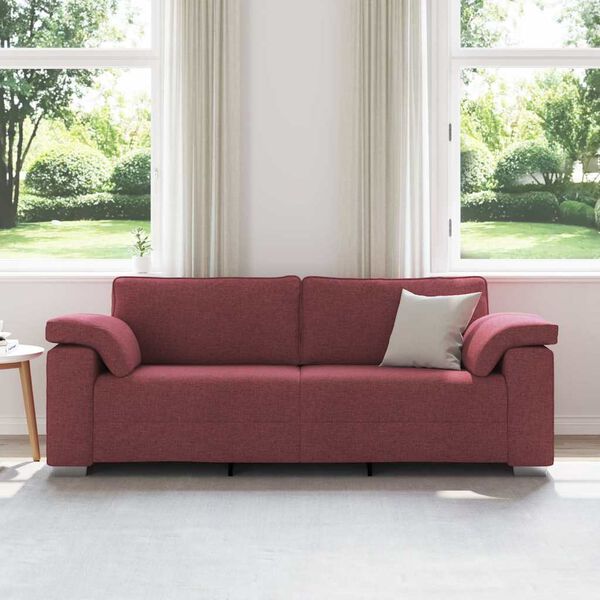 vidaXL Sofa Wine Red 219 x 77 x 82 cm Fabric