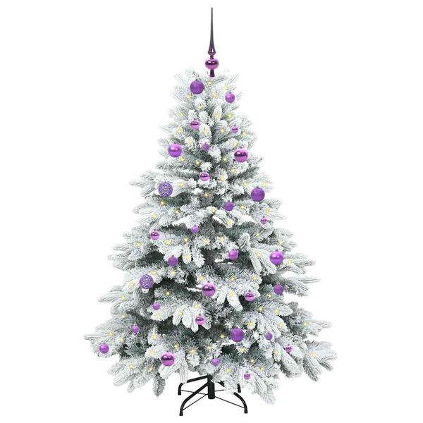 vidaXL Artificial Christmas Tree with 150 LEDs White 150 cm PE and PVC