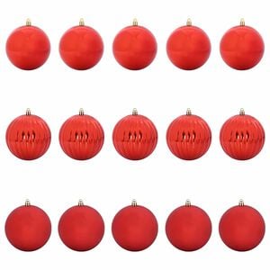 vidaXL Christmas Bauble Set XL 15 pcs Red Plastic