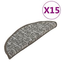 vidaXL Carpet Stair Treads 15 pcs Anthracite 56x17x3 cm