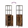 vidaXL Bathroom Furniture Set with Shelf 3 pcs Smoked Oak and Black