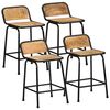 vidaXL Bar Stools 4 pcs 46x35.5x70 cm Solid Wood Rough Mango